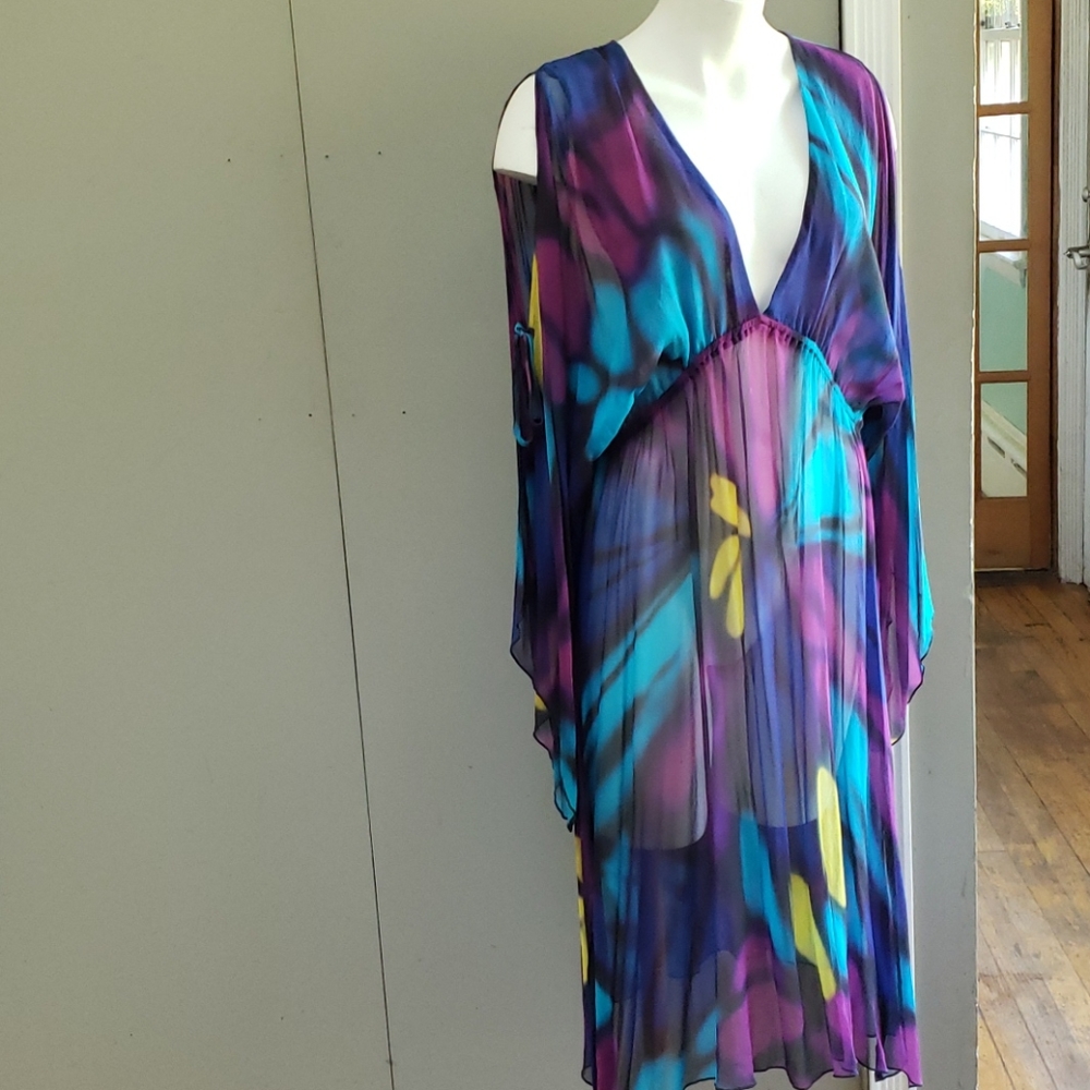 Lea Gottlieb unique vintage silk swim cover-up / dress